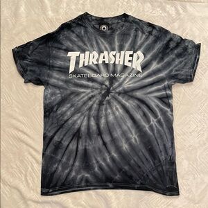 Thrasher Gray/Black/White Tie-Dye Short Sleeve Tee
